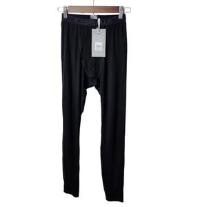 Icebreaker Merino Men's 260 Tech Leggings with Fly Black Wool Blend Base Layer
